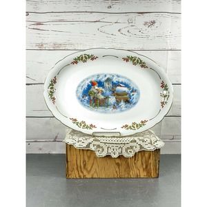 Christineholm Lars Carlson Christmas Platter 16.5 " Elves Gnomes